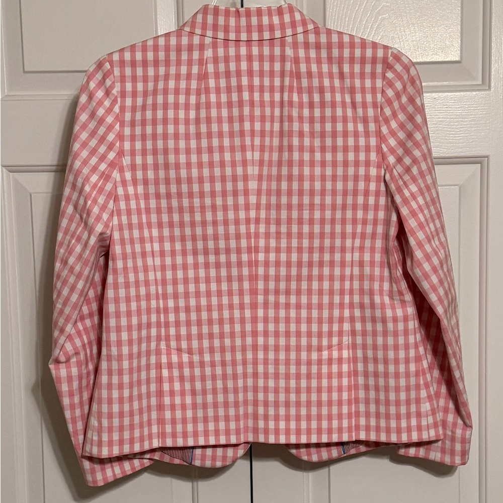 Talbots Pink and White Gingham Blazer - Picture 2 of 4